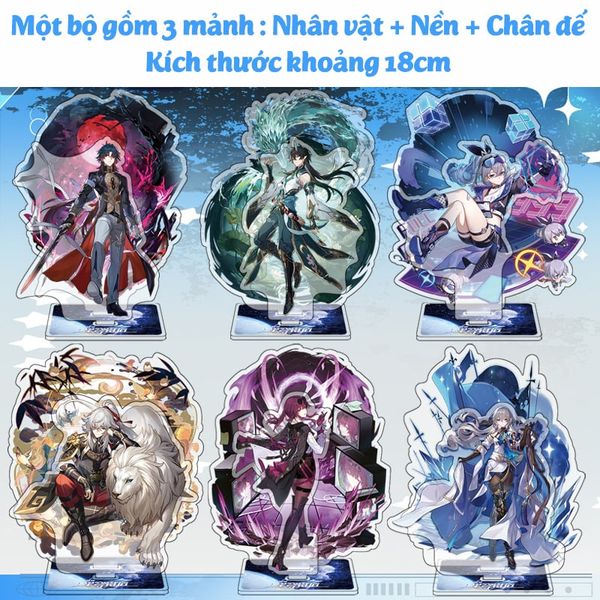 [Loại đặc biệt] Tượng Standee mica game Honkai Star Rail có background phong cảnh - Mẫu mới