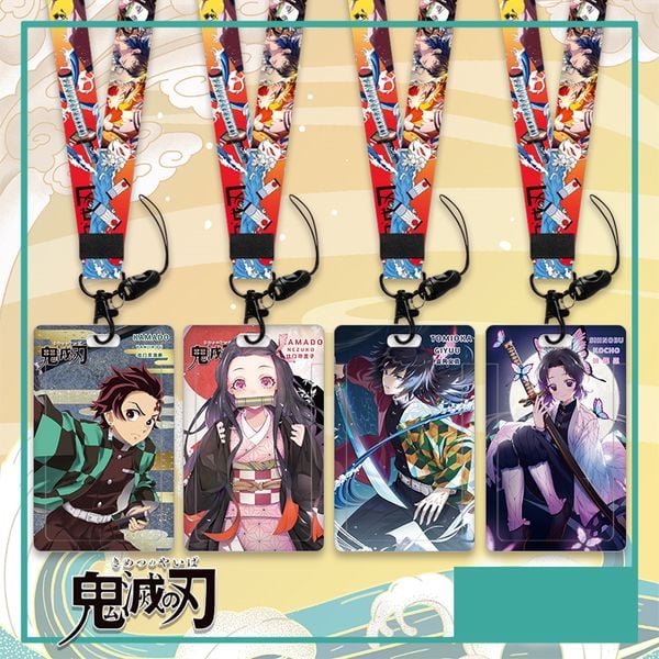 Dây đeo thẻ tên/móc khóa dây strap anime Kimetsu no Yaiba (Có kèm theo bảng tên)