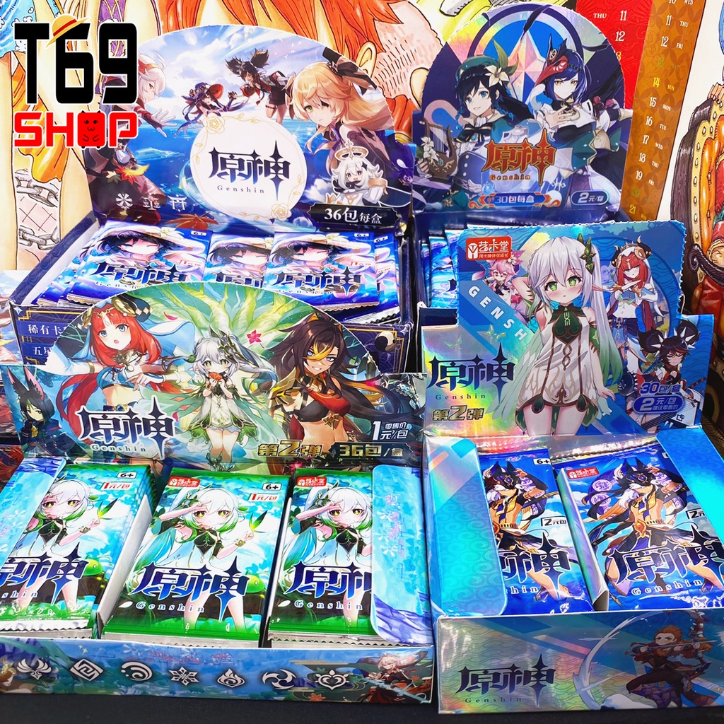 Full box - Hộp thẻ nhân phẩm game Genshin Impact, Honkai Star Rail, Honkai Impact 3
