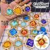 [Có dạ quang] Móc khóa kim loại Nguyên tố Vision game Genshin Impact: Inazuma, Liyue, Mondstadt, Sumeru, Fontaine