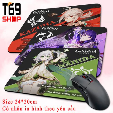 Lót chuột game Genshin Impact - Size 24x20cm