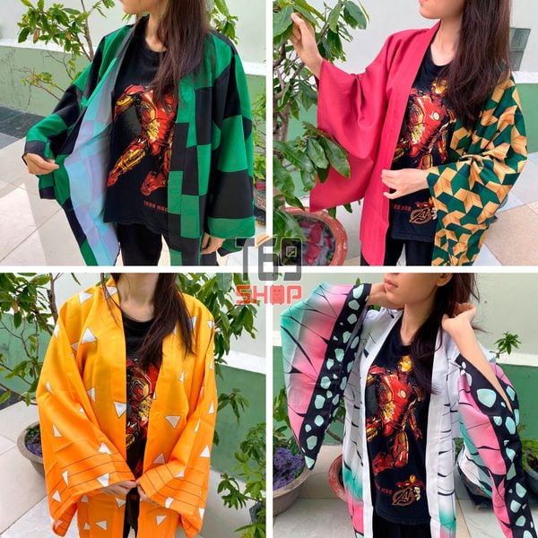 Áo haori cosplay Trùng Trụ, Thủy Trụ, Tanjiro, Zenitsu