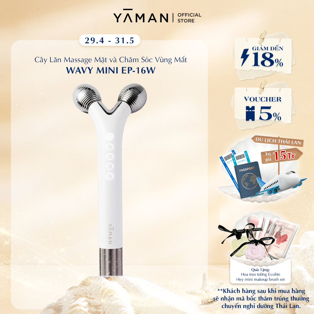  WAVY mini EP-16W - Cây Lăn Massage Mặt Và Chăm Sóc Vùng Mắt 