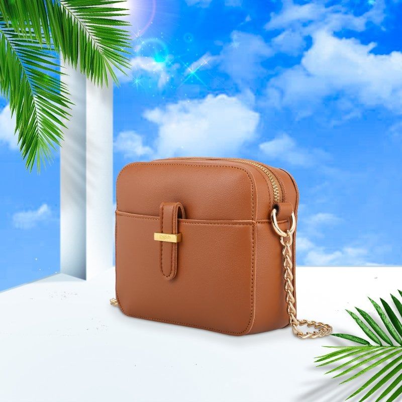 Túi đeo chéo nữ phom chữ nhật phối nịt năng động IDIGO FB2 - 1138 - 00