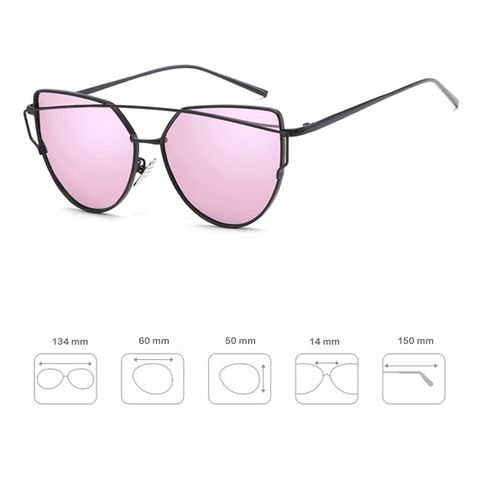 Mắt kính mát nam nữ mắt mèo tráng gương gọng kính kim loại trang trí viền UV400 Jaliver Young SM - 6049 hình nsx 5 