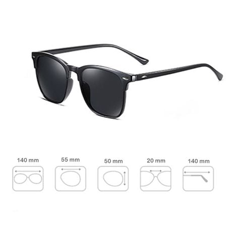 Mắt kính mát nam nữ vuông gọng kính nhựa phân cực chống chói UV400 Jaliver Young SP-1070 hình nsx 7 