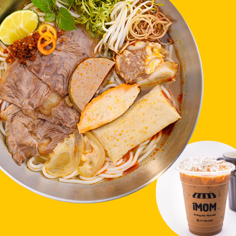  Bún Bò Huế Đặc Biệt ( không giò ) + Cà Phê Sữa Đá Chill 