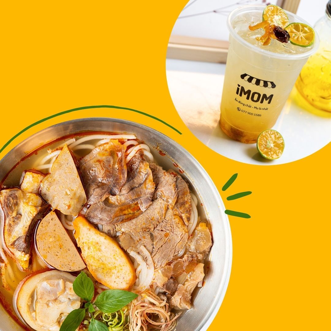 Bún Bò Huế đặc biệt (giò gân) + Tắc xí muội mật ong Healthy