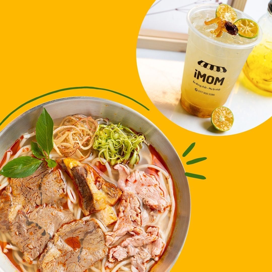 Bún Bò Huế tái nạm + Tắc xí muội mật ong Healthy