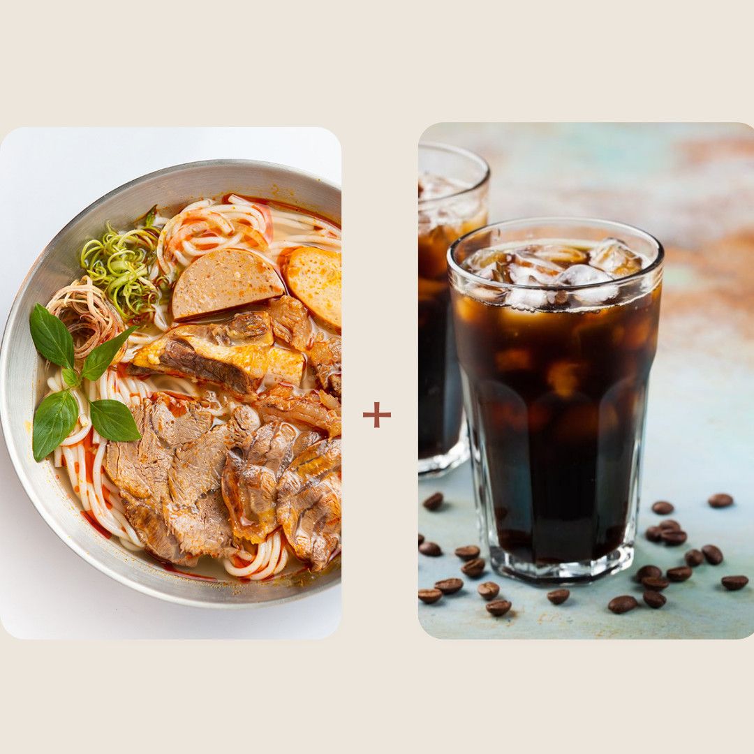 Bún Bò Huế Thập Cẩm + Cà Phê Đen Đá Chill