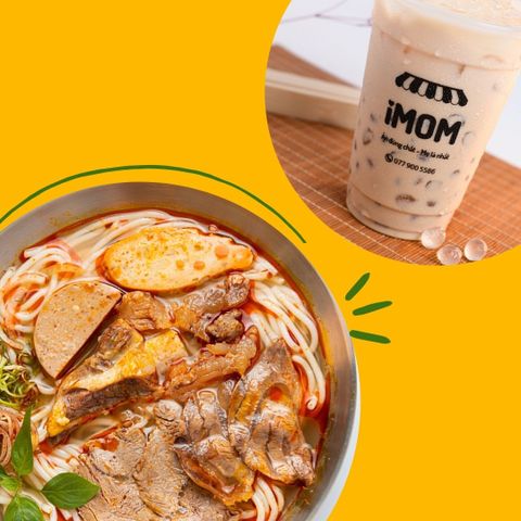  Bún Bò Huế thập cẩm + Trà Sữa trân châu ngọc trai 