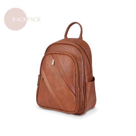 Balo chi tiết ngăn kéo trước năng động IDIGO FB2-384-00 Màu Bò Đậm