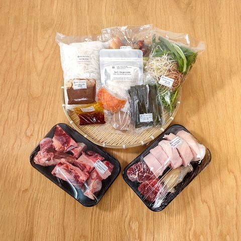 Set 33 nguyên liệu Nấu Bún Bò Huế Đặc Biệt (Giò Gân) Cho 5 Người