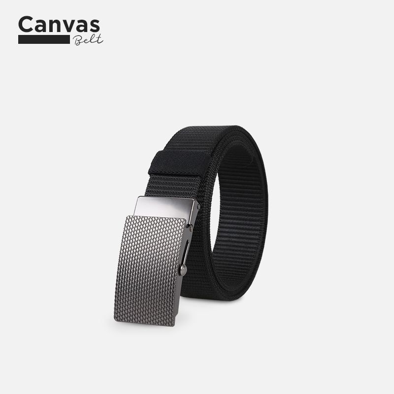 Thắt lưng nam vải dù canvas IDIGO MD1-3001 Màu Đen