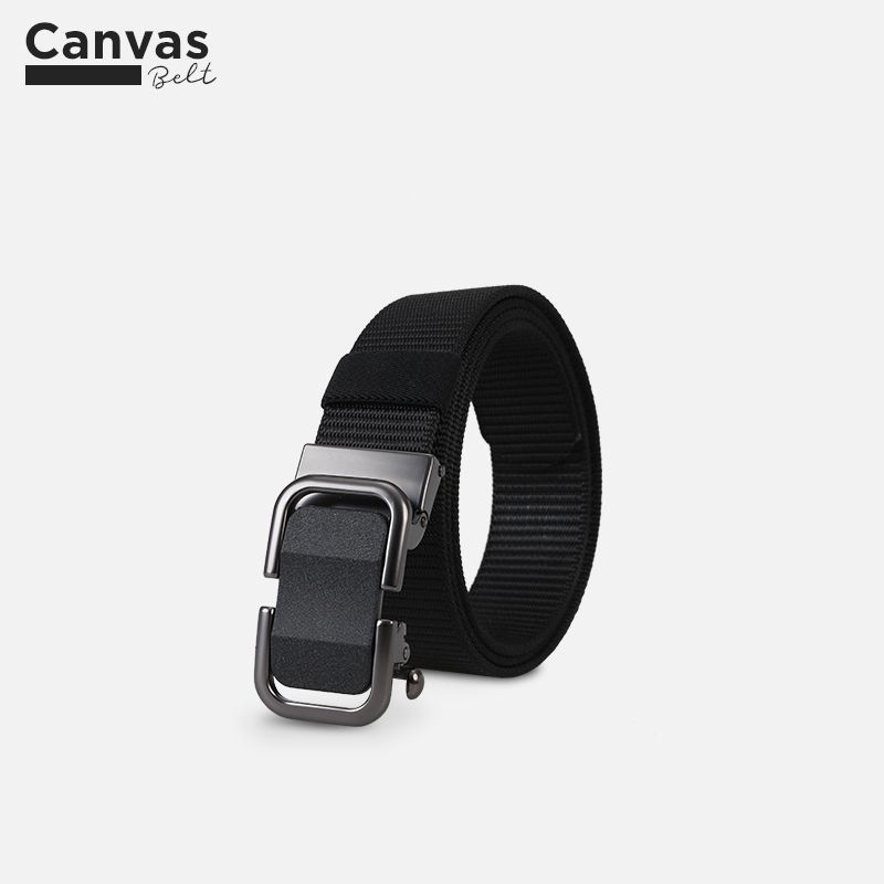 Thắt lưng nam vải dù canvas IDIGO MD1 - 3002 Màu Đen