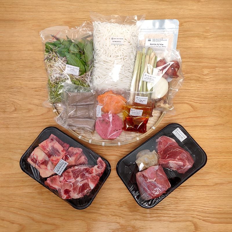 Set Nguyên Liệu Nấu 5 Tô Bún Bò Huế Thập Cẩm Extra Meat