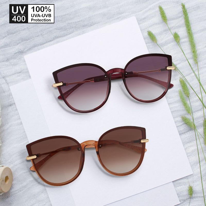 Mắt kính mát nữ mắt mèo gọng kính kim loại phối nhựa UV400 Jaliver Young SM – 6036V