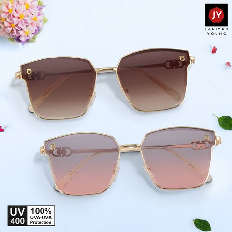 Mắt kính mát nam nữ mắt mèo gọng kính kim loại UV400 trang trí viền Jaliver Young SM – 6054 HG1 