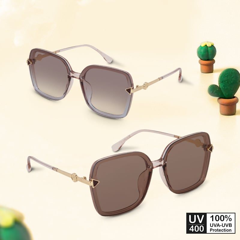 Mắt kính mát nữ đa giác gọng kính nhựa trang trí viền UV400 Jaliver Young SP – 1046