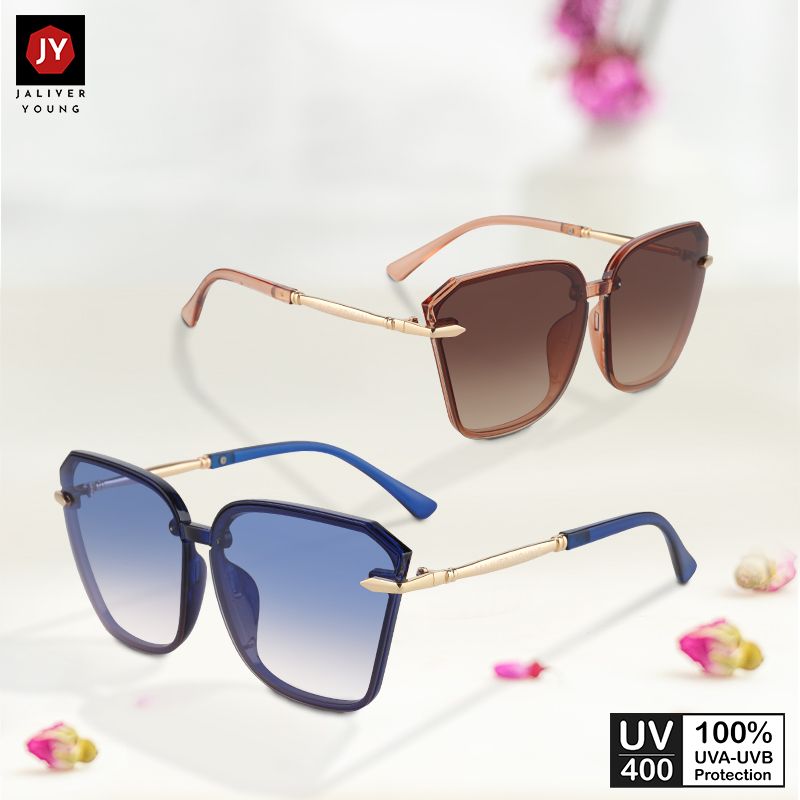 Mắt kính mát nữ mắt bướm gọng kính kim loại phối nhựa UV400 Jaliver Young SP – 1056