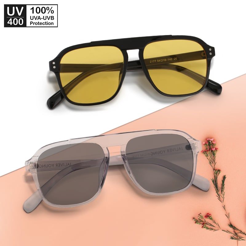 Mắt kính mát nam nữ vuông gọng kính nhựa UV400 Jaliver Young SP - 1074