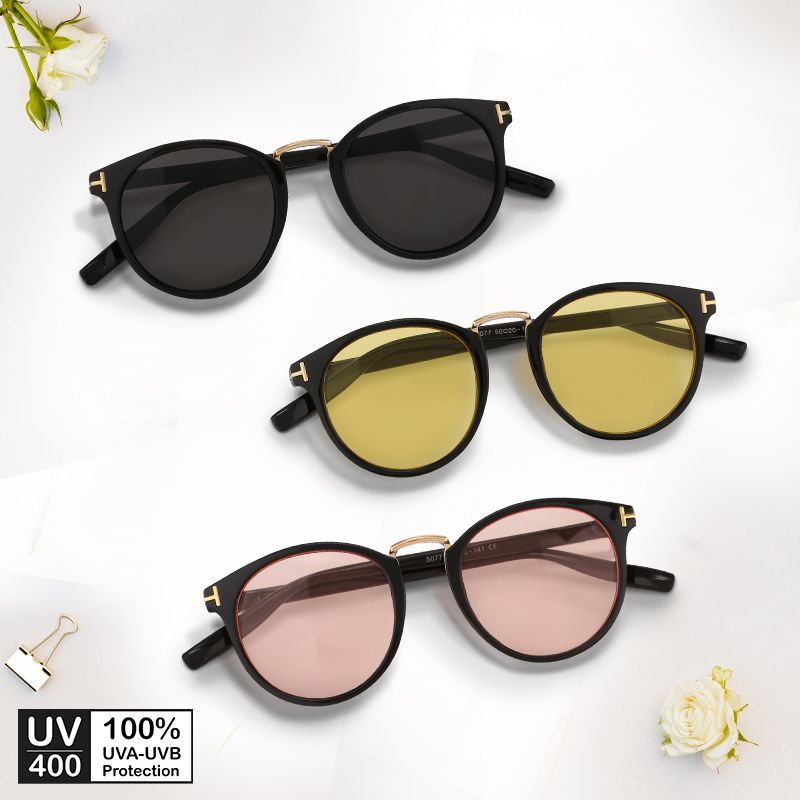 Mắt kính mát nam nữ hình tròn gọng kính nhựa trang trí viền UV400 Jaliver Young SP – 1092