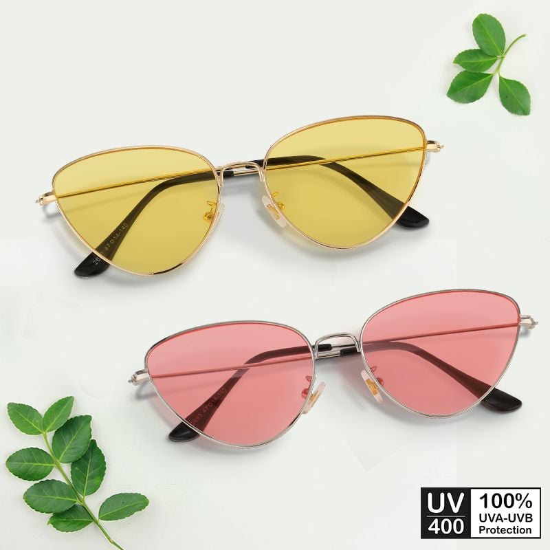 Mắt kính mát nam nữ mắt mèo gọng kính kim loại UV400 Jaliver Young SM – 6042