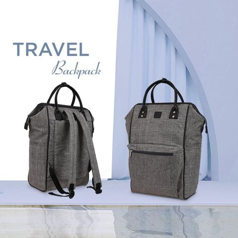 Balo du lịch unisex đa năng dáng chữ nhật IDIGO UBP2-518-00 màu xám nhạt