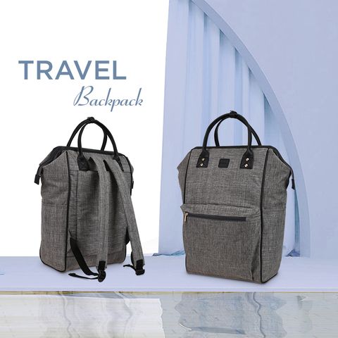 Balo du lịch unisex đa năng dáng chữ nhật IDIGO UBP2-518-00 màu xám nhạt