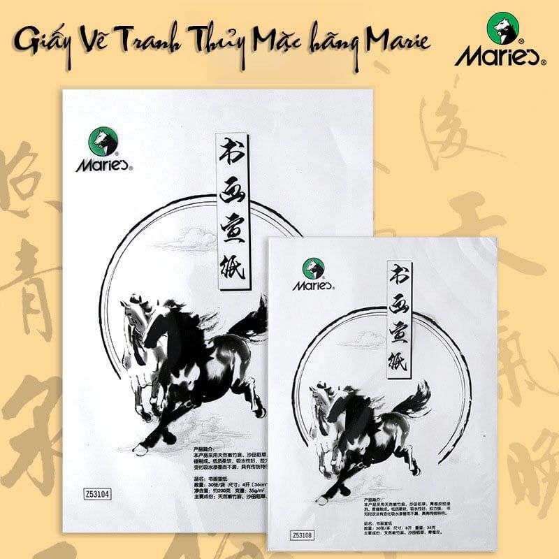 Giấy Vẽ Tranh Thủy Mặc Hãng Marie Combo 30 Tờ