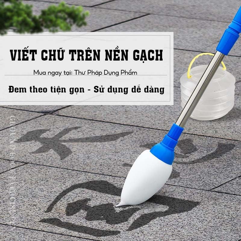 Bút Viết Thư Pháp Nền Gạch Tặng Kèm Đầu Bút Dự Phòng, Giỏ Đựng Nước