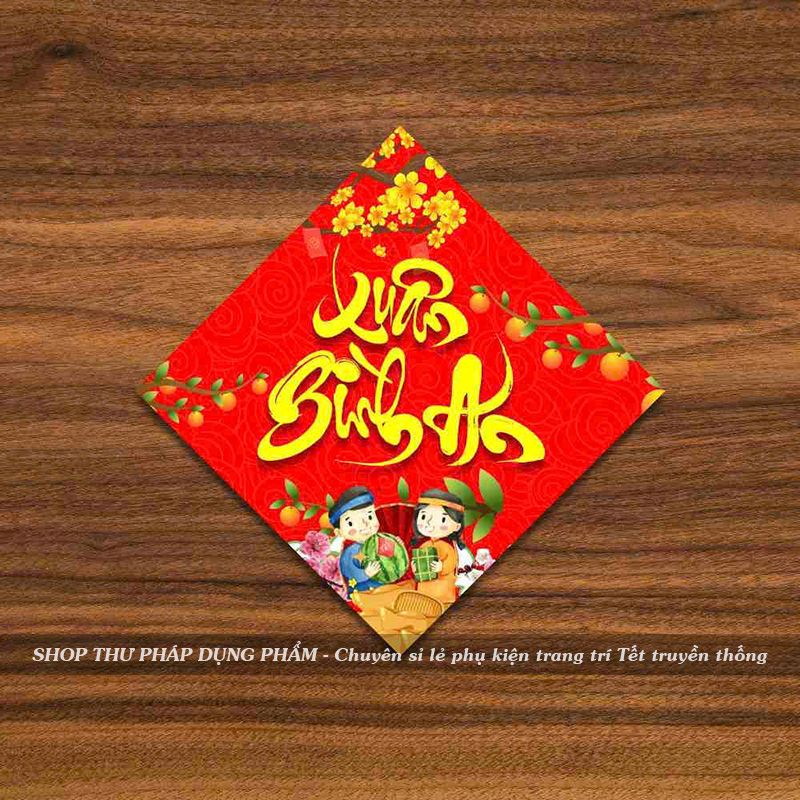 Tem dán hộp quà decal dán trang trí mứt giỏ quà hoa quả trang trí Tết ...