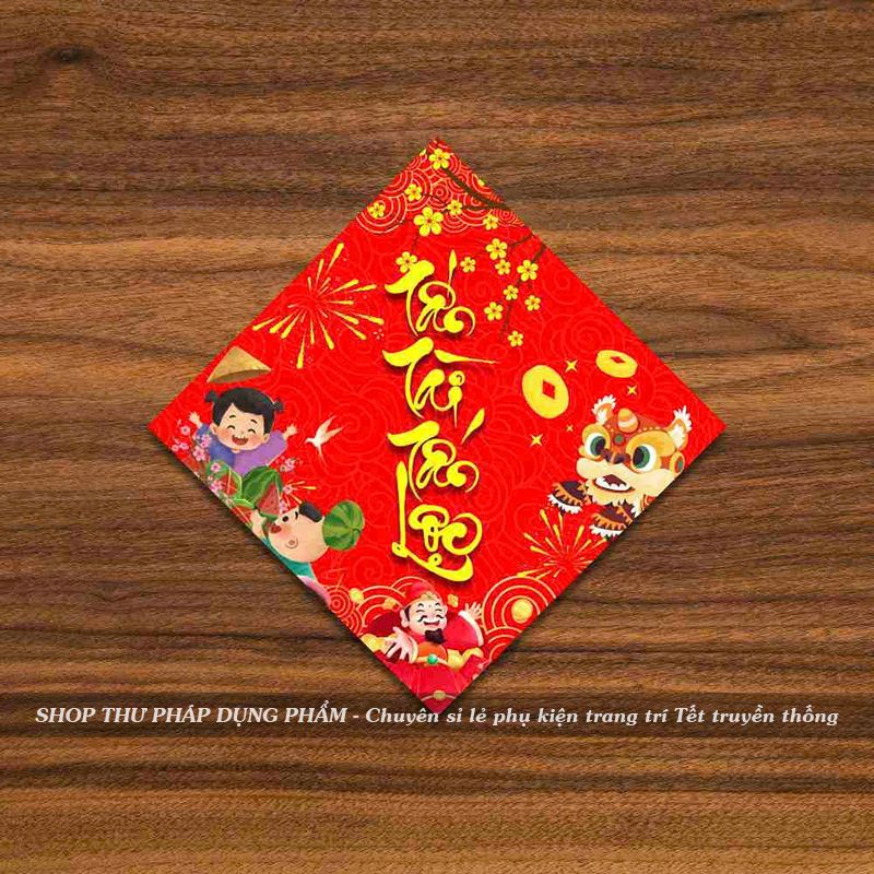 Tem dán hộp quà decal dán trang trí mứt giỏ quà hoa quả trang trí Tết ...