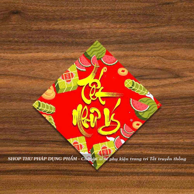 Tem dán hộp quà decal dán trang trí mứt giỏ quà hoa quả trang trí Tết ...