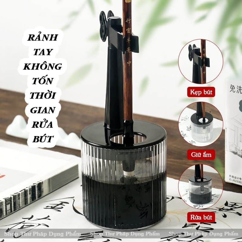 Giá treo bút lông đa năng giúp rửa sạch và dưỡng ẩm bút lông