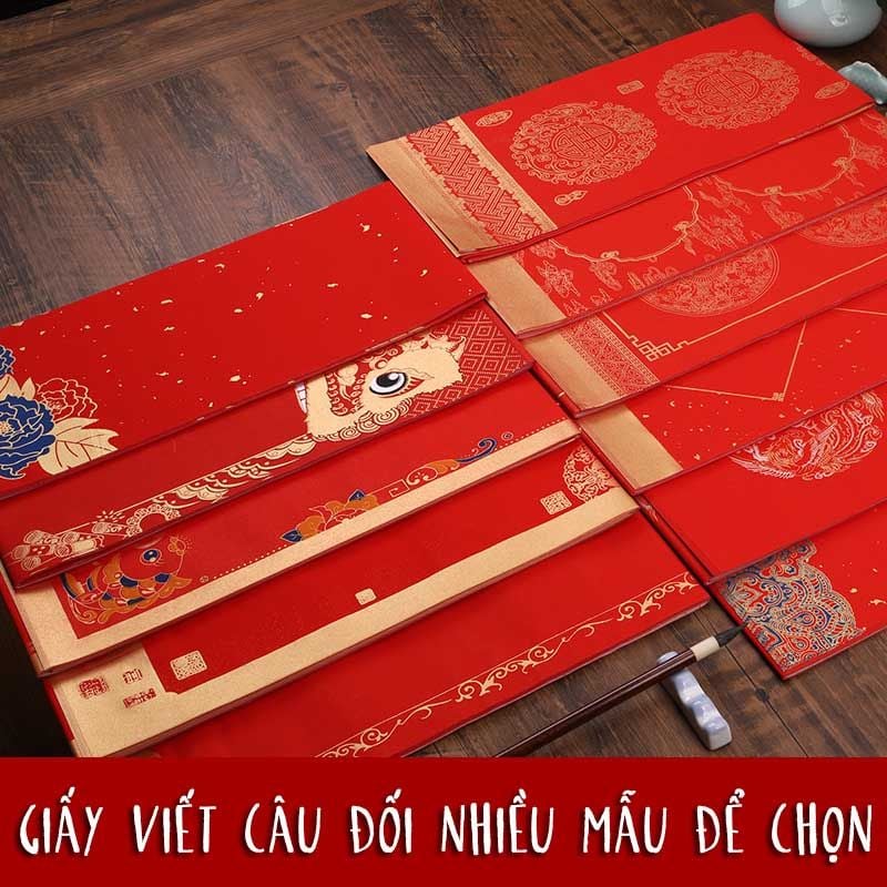 Giấy câu đối đỏ giấy xuyến chỉ nhuộm sáp