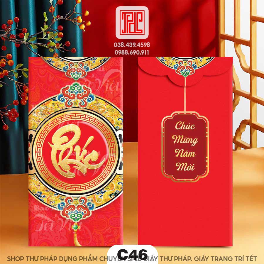 Bao lì xì chữ thư pháp mẫu mới xuân Ất Tỵ 2025 Thư Pháp Dụng Phẩm