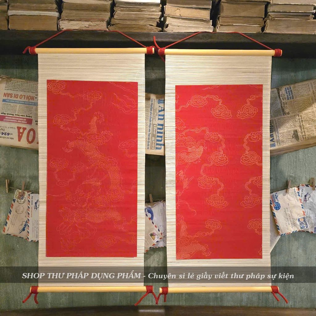 Mành tre viết thư pháp 30x70 cm
