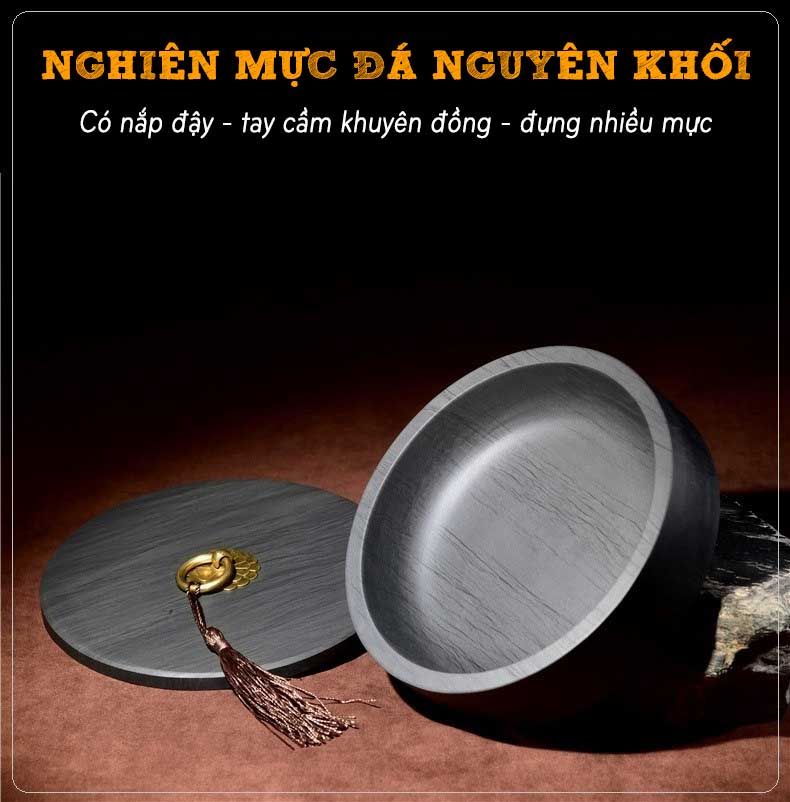 Nghiên Đá Nguyên Khối Viên Chì