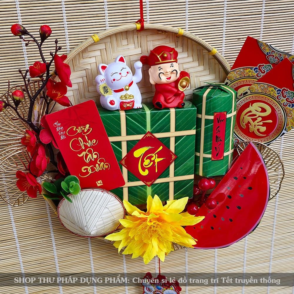 Set mẹt trang trí Tết treo vòng cửa treo Tường trang trí nhà cửa đón Tết