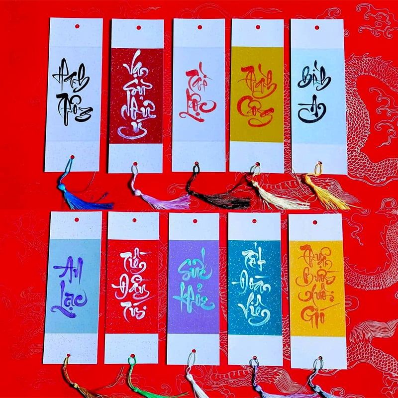 Thẻ treo đào thẻ giấy trang trí giấy xuyến nhuộm sáp (10 tờ)