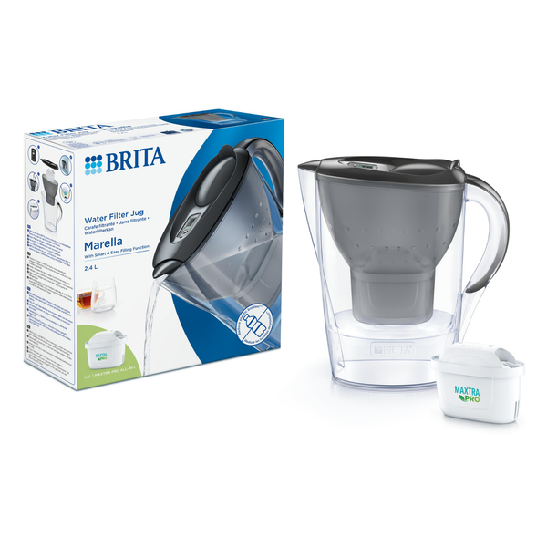 Bình lọc nước Brita Marella Cool Graphite (có sẵn 1 lõi lọc  Maxtra Pro 150L)