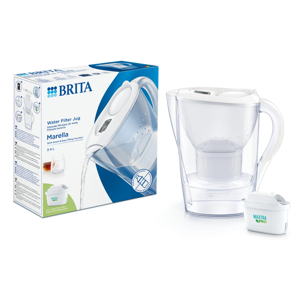 Bình lọc nước Brita Marella Cool White (có sẵn 1 lõi lọc Maxtra Pro 150L)