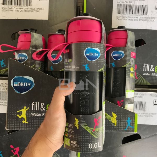 Bình lọc nước BRITA Active Pink 600ml (có sẵn 1 đĩa lọc MicroDisc) - Thương hiệu Đức