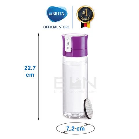 Bình lọc nước BRITA Vital Purple 600ml (có sẵn 1 đĩa lọc MicroDisc) - Thương hiệu Đức