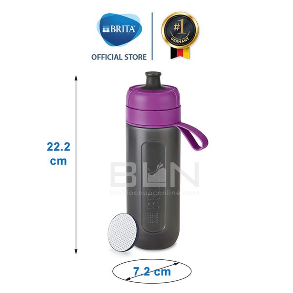 Bình lọc nước BRITA Active Purple 600ml (có sẵn 1 đĩa lọc MicroDisc) - Thương hiệu Đức