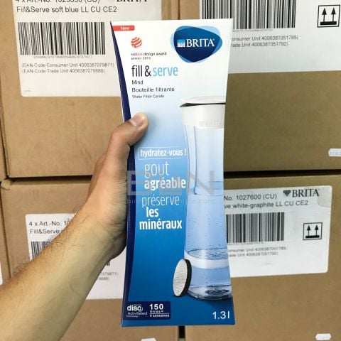BÌnh lọc nước BRITA Fill & Serve Mind White 1.3L (có sẵn 1 đĩa lọc MicroDisc)