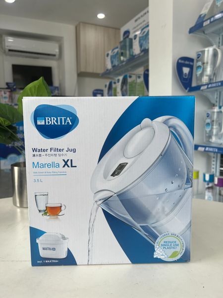 Bình lọc nước Brita Marella XL White 3.5L (có sẵn 1 lõi lọc Maxtra Plus) - Thương hiệu Đức