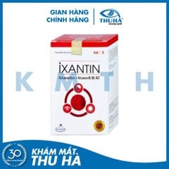 Viên bổ mắt IXANTIN - Astaxanthin & Vitamin B1, B6, B12 - Hộp 30 viên - SUCS [Chính hãng]