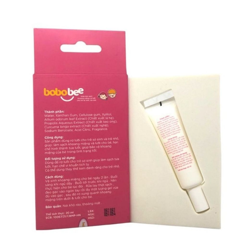 Nước rơ lưỡi sát khuẩn Bobobee - Tuýp 20ml